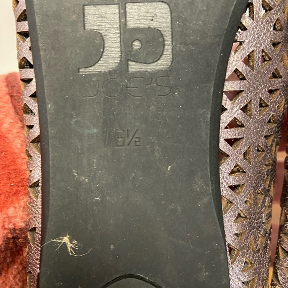 Joes Jeans Stenciled pointed toe Metallic Mauve Flats - Picture 7 of 8
